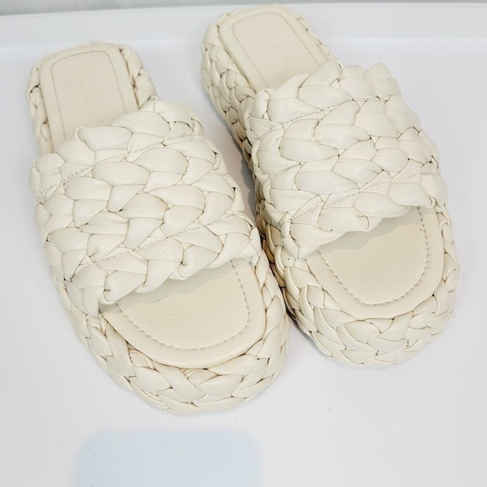 Vince Leather Braided Platform Sandal